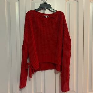Candies Red Braided Sweatshirt